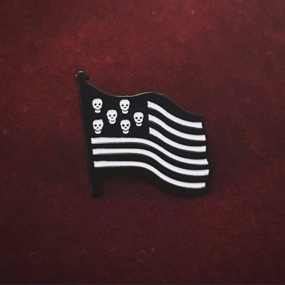 Skull U.S.A. Flag Pin