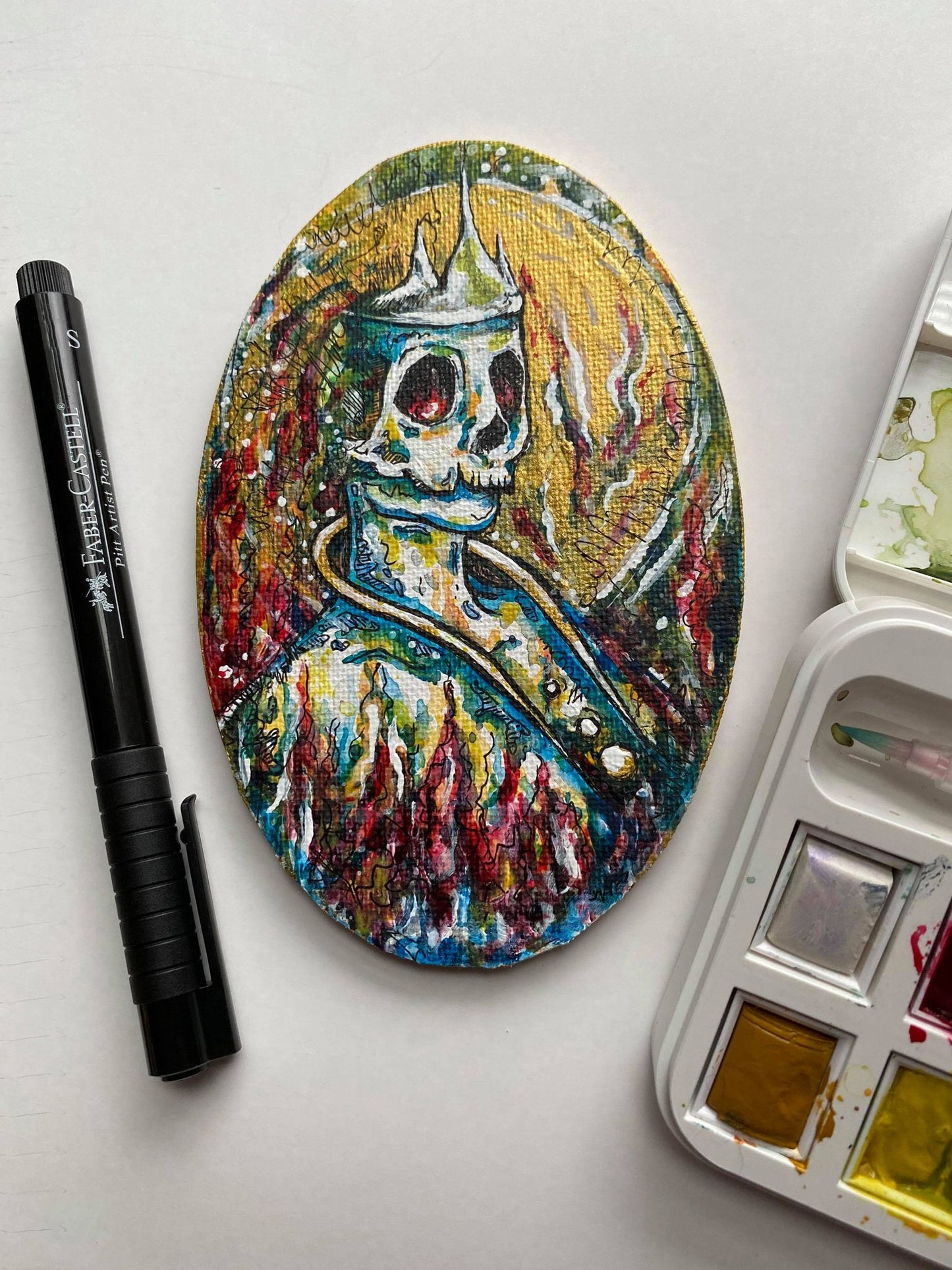 Hades - Original Painting on Wood Panel